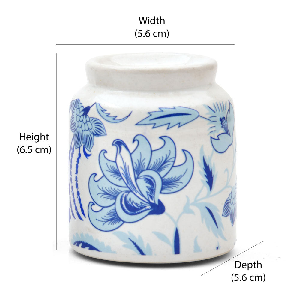 Floral Salt and Pepper Container Set (Blue)