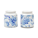 Floral Salt and Pepper Container Set (Blue)