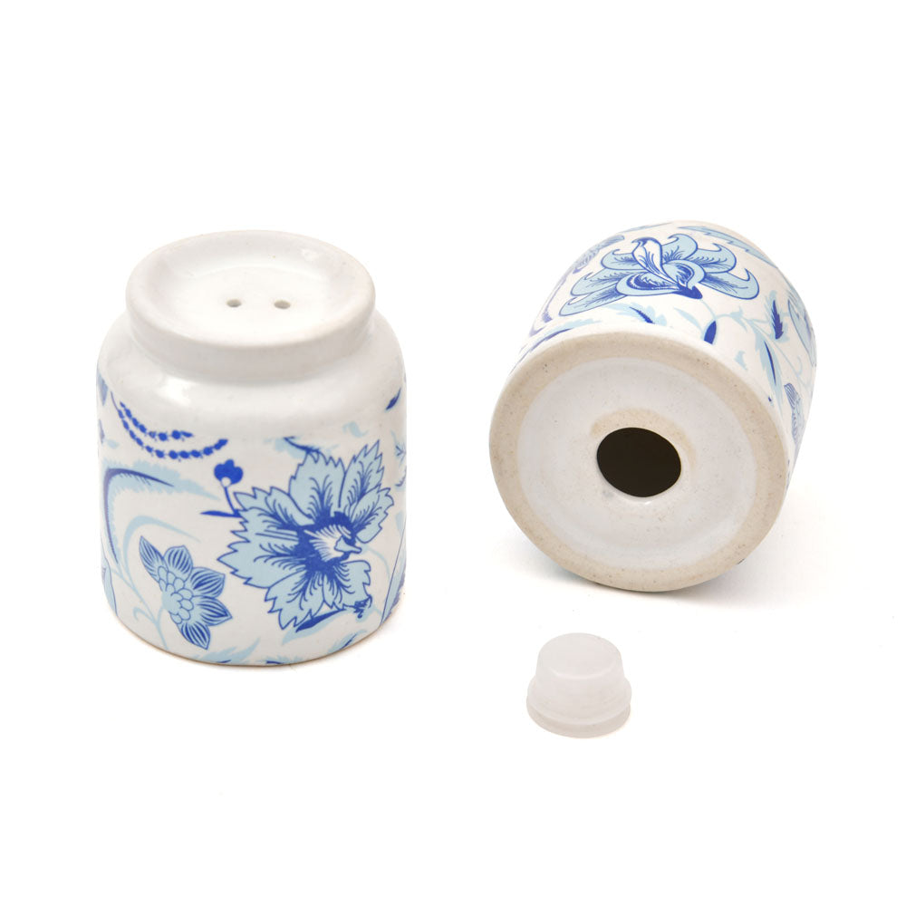 Floral Salt and Pepper Container Set (Blue)