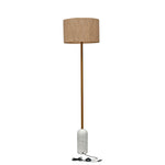 Sisal Fiber Shade Metal & Marble Base Floor Lamp 156.5 cm (Beige & White)