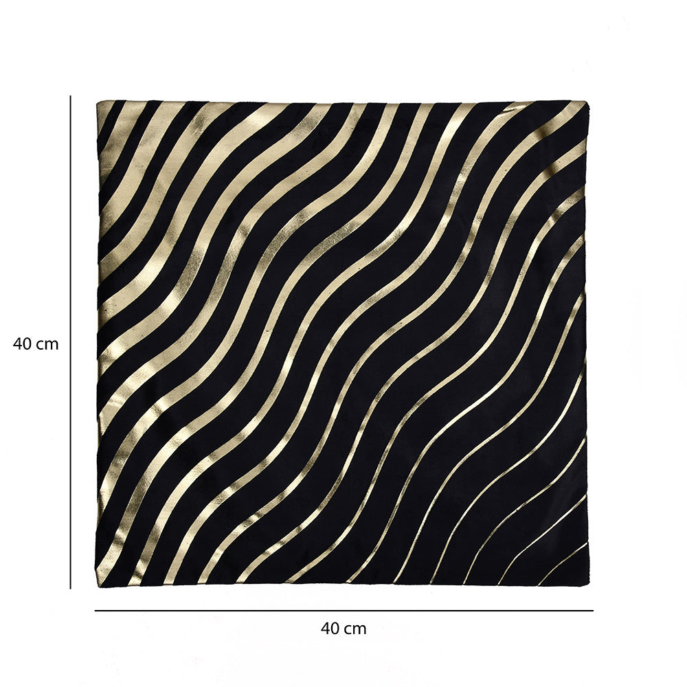 Abstract Polyester 16' x 16' Cushion Cover (Black & Gold)