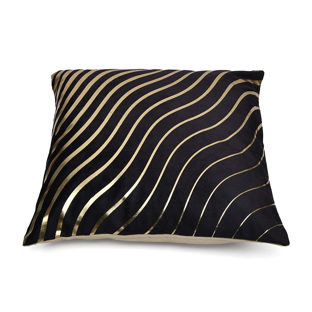 Abstract Polyester 16' x 16' Cushion Cover (Black & Gold)