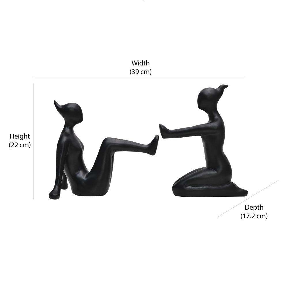 Hand and Leg Women Polyresin Bookend Set of 2 (Black)