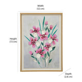 3D Flowers Canvas Wall Painting (Pink)