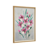 3D Flowers Canvas Wall Painting (Pink)