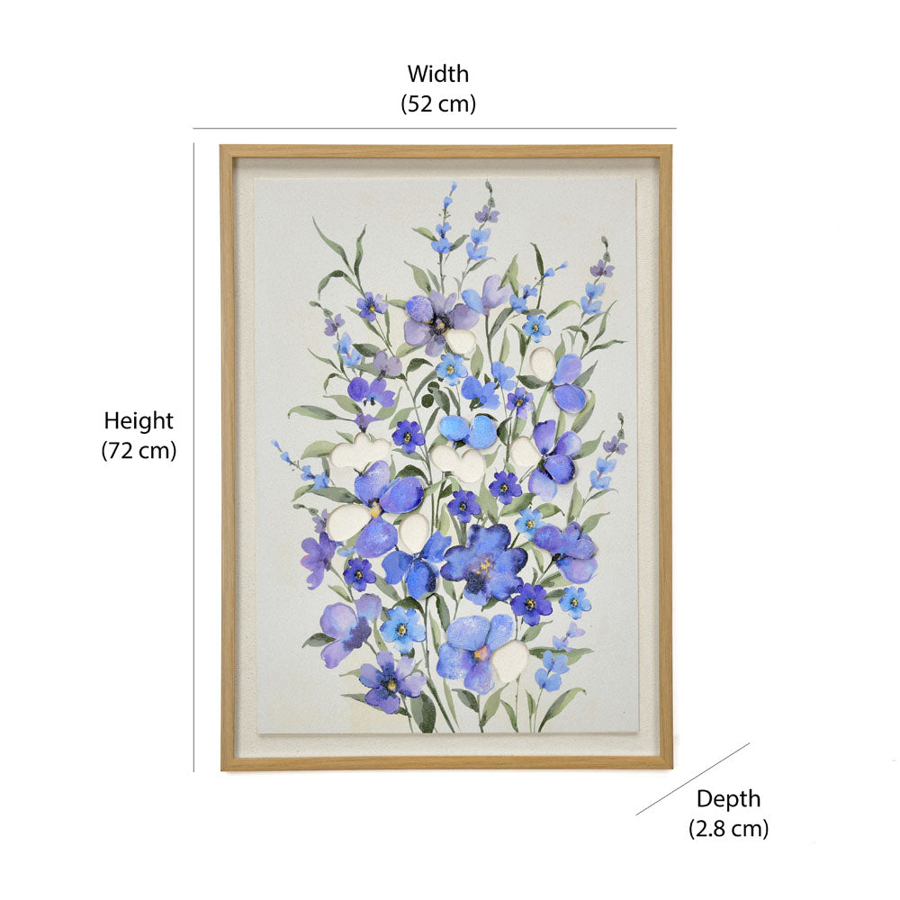 3D Flowers Canvas Wall Painting (Purple)