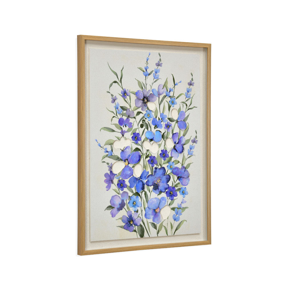 3D Flowers Canvas Wall Painting (Purple)