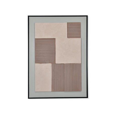 Square Texture Canvas Wall Painting (Brown & Beige)