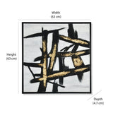 Criss Cross Design Canvas Wall Painting (Black & Gold)