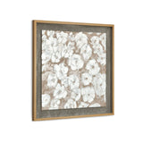 Flower Texture Canvas Wall Painting (White & Beige)