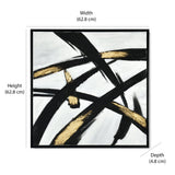 Criss Cross Design Canvas Wall Painting (Black & Gold)