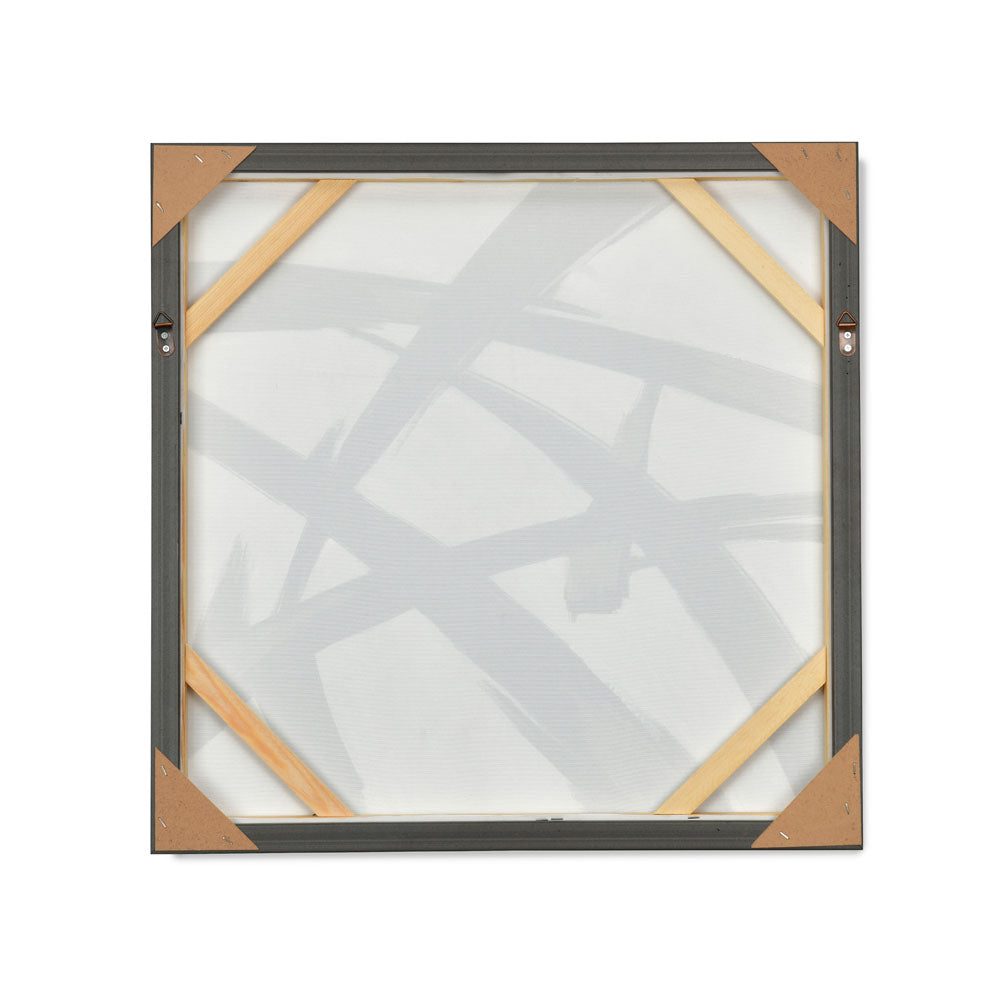 Criss Cross Design Canvas Wall Painting (Black & Gold)