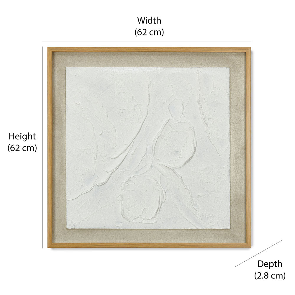 Abstract Texture Canvas Wall Painting (White & Beige)