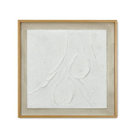 Abstract Texture Canvas Wall Painting (White & Beige)