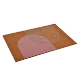 Arches Design Polyester 16' x 24' Anti-Slip Door Mat (Brown & Pink)