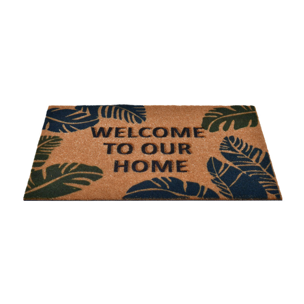 Welcome Printed Polyester 16' x 24' Anti-Slip Door Mat (Brown)