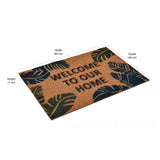 Welcome Printed Polyester 16' x 24' Anti-Slip Door Mat (Brown)