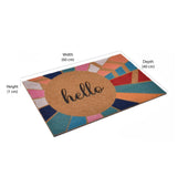 Abstract Hello Printed Polyester 16' x 24' Anti-Slip Door Mat (Multicolor)