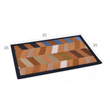 Zig Zag Design 16' x 24' Anti-Slip Door Mat (Brown)