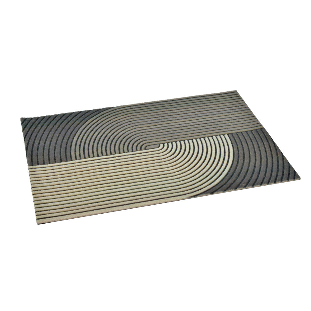 Fluted Arch Loop Design Polyester 16' x 24' Anti-Slip Door Mat (Brow)