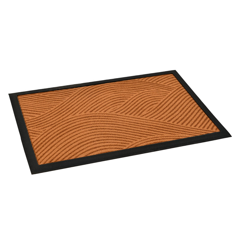 Wavy 16' x 24' Anti-Slip Door Mat (Brown)