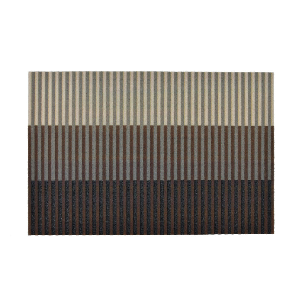 Tri Strips Design Polyester 16' x 24' Anti-Slip Door Mat (Brown)