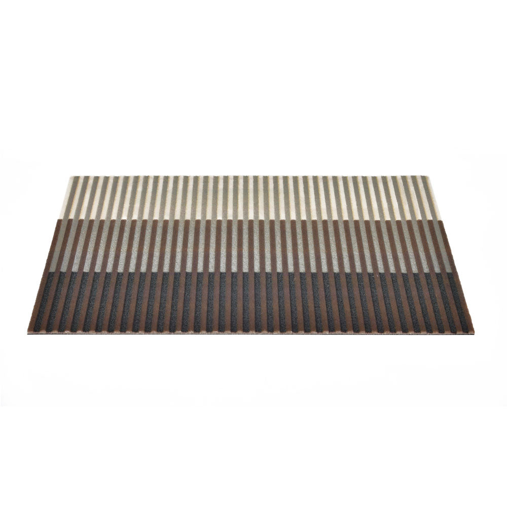 Tri Strips Design Polyester 16' x 24' Anti-Slip Door Mat (Brown)