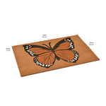 Butterfly Design Polyester 16' x 24' Anti-Slip Door Mat (Rust)