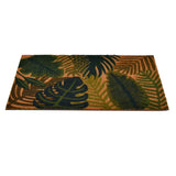 Tropical Leaves Design Polyester 16" x 24" Anti-Slip Door Mat (Green)