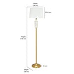 Marbela Fabric Shade Metal Base Floor Lamp 158 cm (White & Gold)