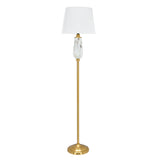 Marbela Fabric Shade Metal Base Floor Lamp 163. 5 cm (White & Gold)