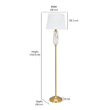 Marbela Fabric Shade Metal Base Floor Lamp 163. 5 cm (White & Gold)