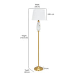 Marbela Fabric Shade Metal Base Floor Lamp 163. 5 cm (White & Gold)