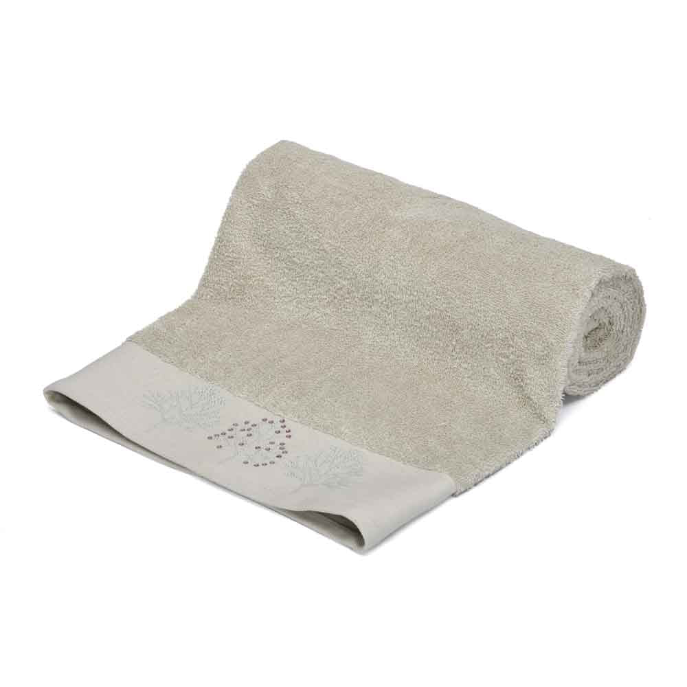 Arias by Lara Dutta Super Soft 500 GSM Cotton Bath Towel 70 x 150 cm (Taupe)