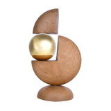 Abstract Wooden and Steel Table Decor Showpiece (Gold & Brown)