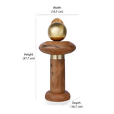 Ball On Pillar Table Decor Showpiece (Small, Brown & Gold)