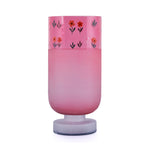 Hand-Painted Floral Frost Small Glass Vase (Pink)