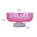 Hand-Painted Floral Glass Urli Bowl With Base (Pink)