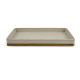 Leather Finish Polyresin Decorative Platter (Cream)