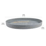 Leaf Design Polyresin Decorative Platter (Grey)