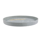 Leaf Design Polyresin Decorative Platter (Grey)