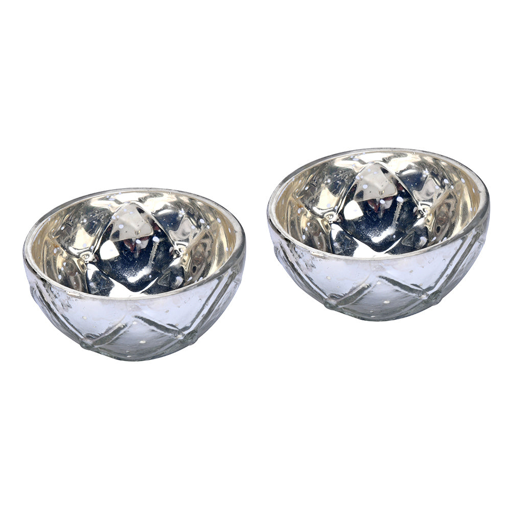 Decorative Votive Candle Holder Set of 2 (Silver)