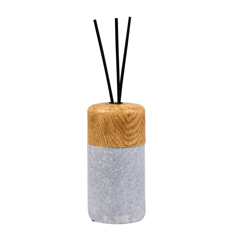 Wooden Finish Reed Diffuser Storage Jar With 3 Sticks (Grey)