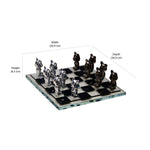 Decorative Resin & Crystal Chessboard Showpiece (Black & Transparent)