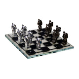 Decorative Resin & Crystal Chessboard Showpiece (Black & Transparent)