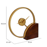 Side Cut Round Table Clock (Brown & Gold)