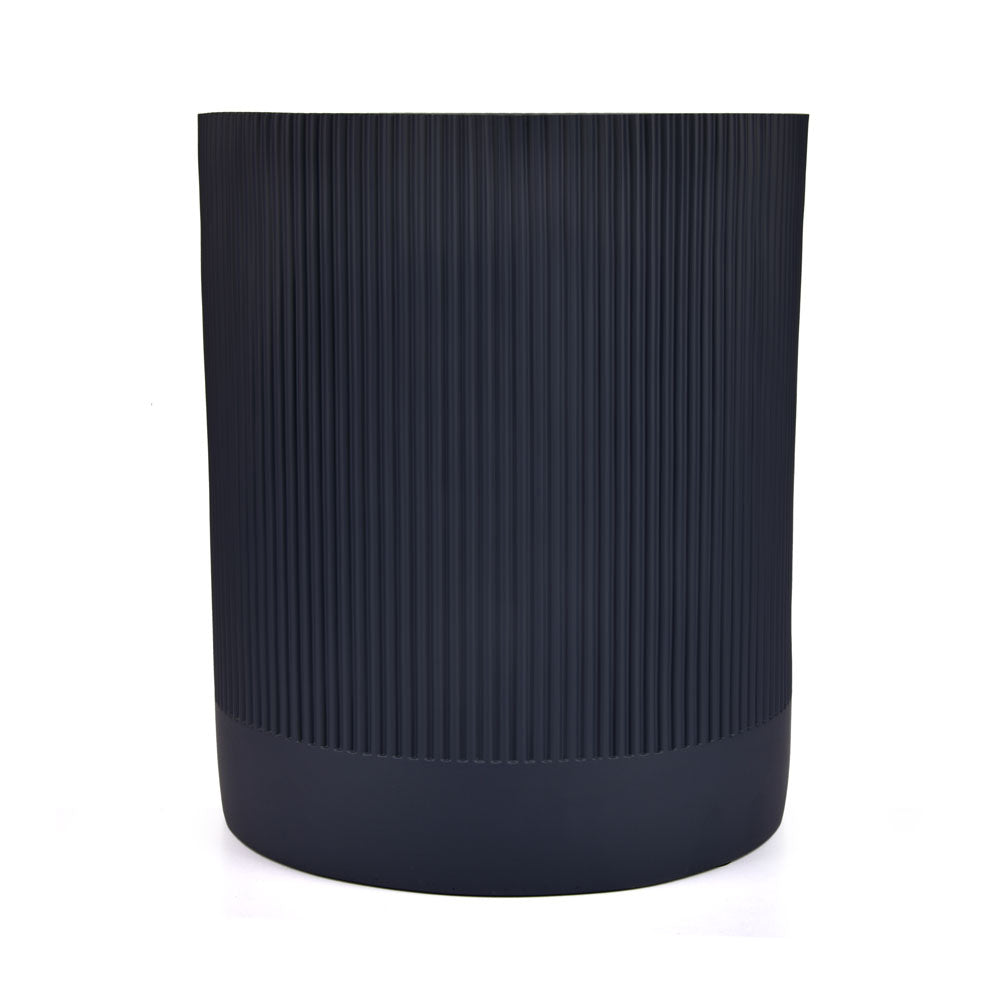 Fluted Design Polyresin Round Dustbin (8 Litre, Grey)