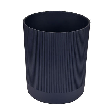 Fluted Design Polyresin Round Dustbin (8 Litre, Grey)