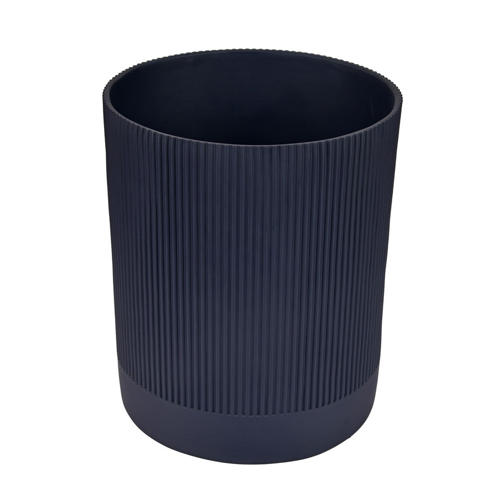 Fluted Design Polyresin Round Dustbin (8 Litre, Grey)