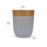 Wooden Finish Polyresin Round Dustbin (8 Litre, Grey)